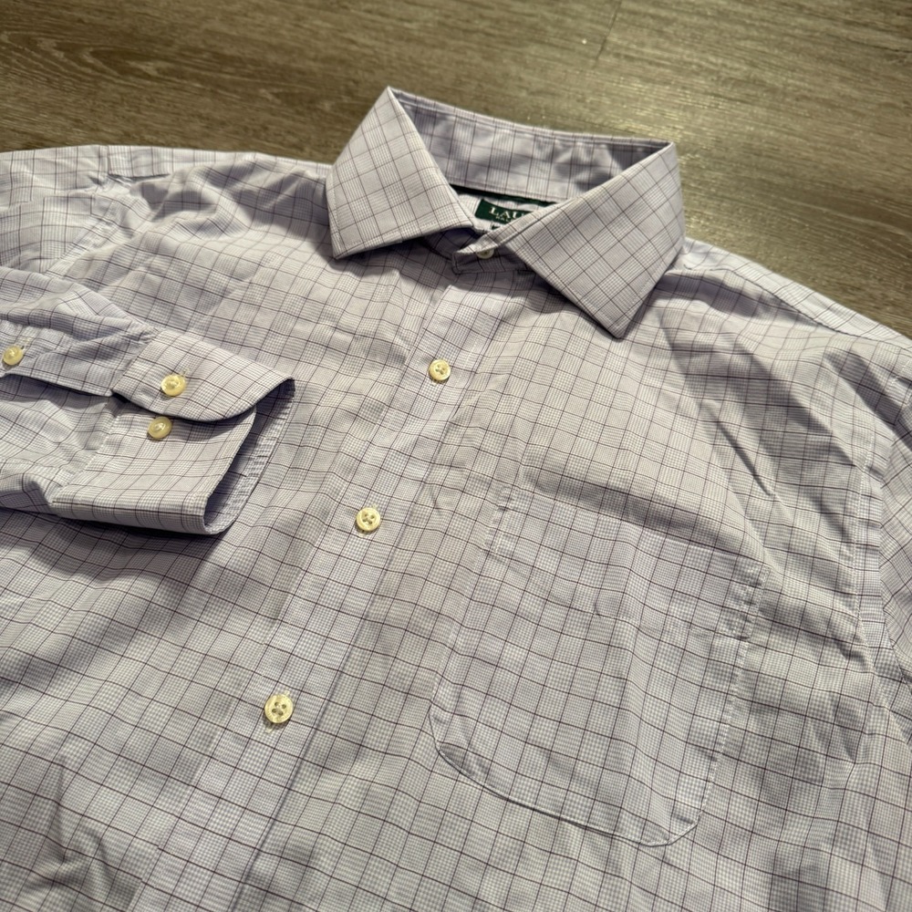 Ralph Lauren Shirt Adult 16 32- 33 Windowpane Long Sleeve Button Up Casual Adult